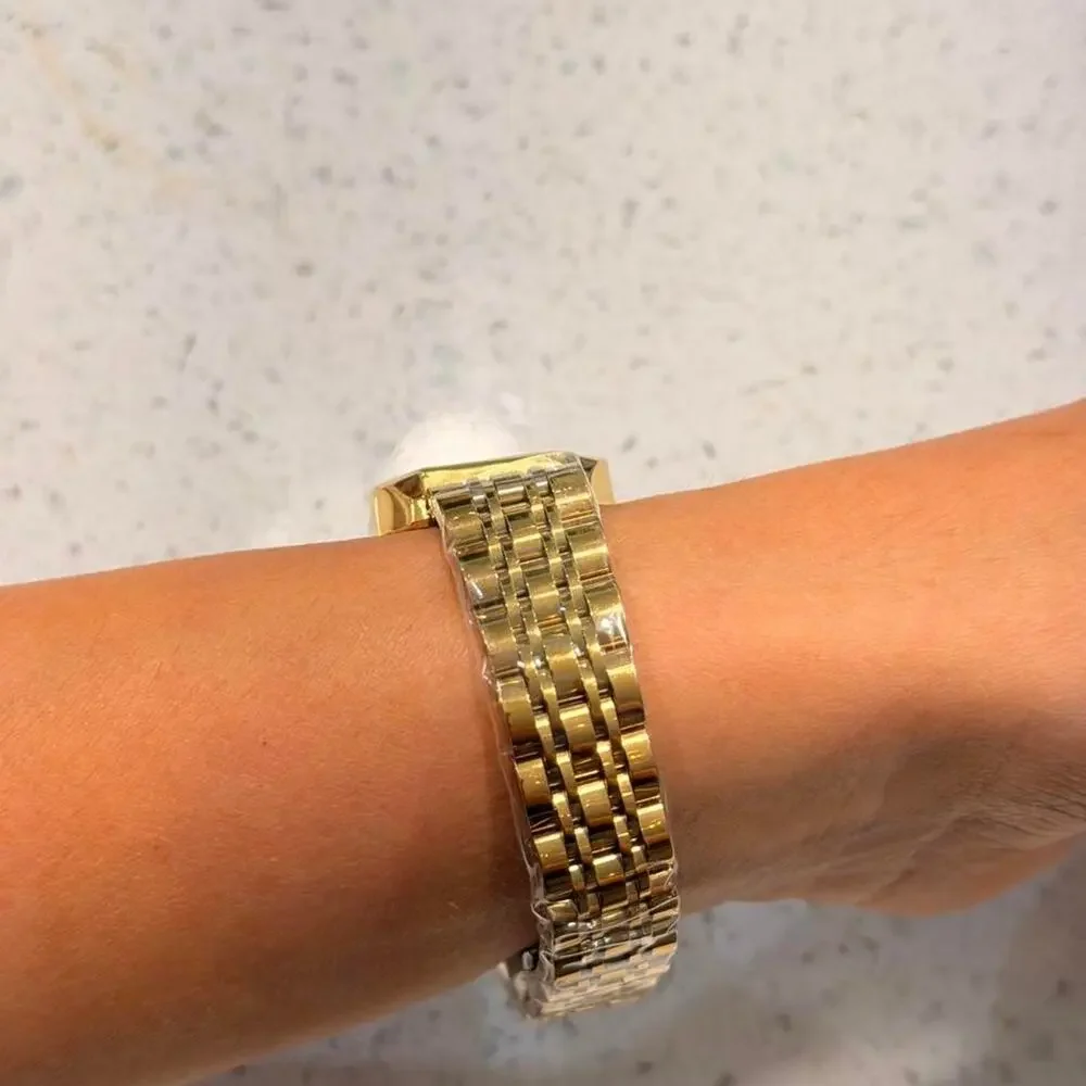Pablo raez gold tone rectangular minimalist watch